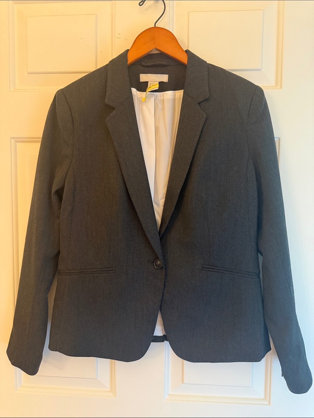 H&M Dark Gray Single-Button Tailored Blazer